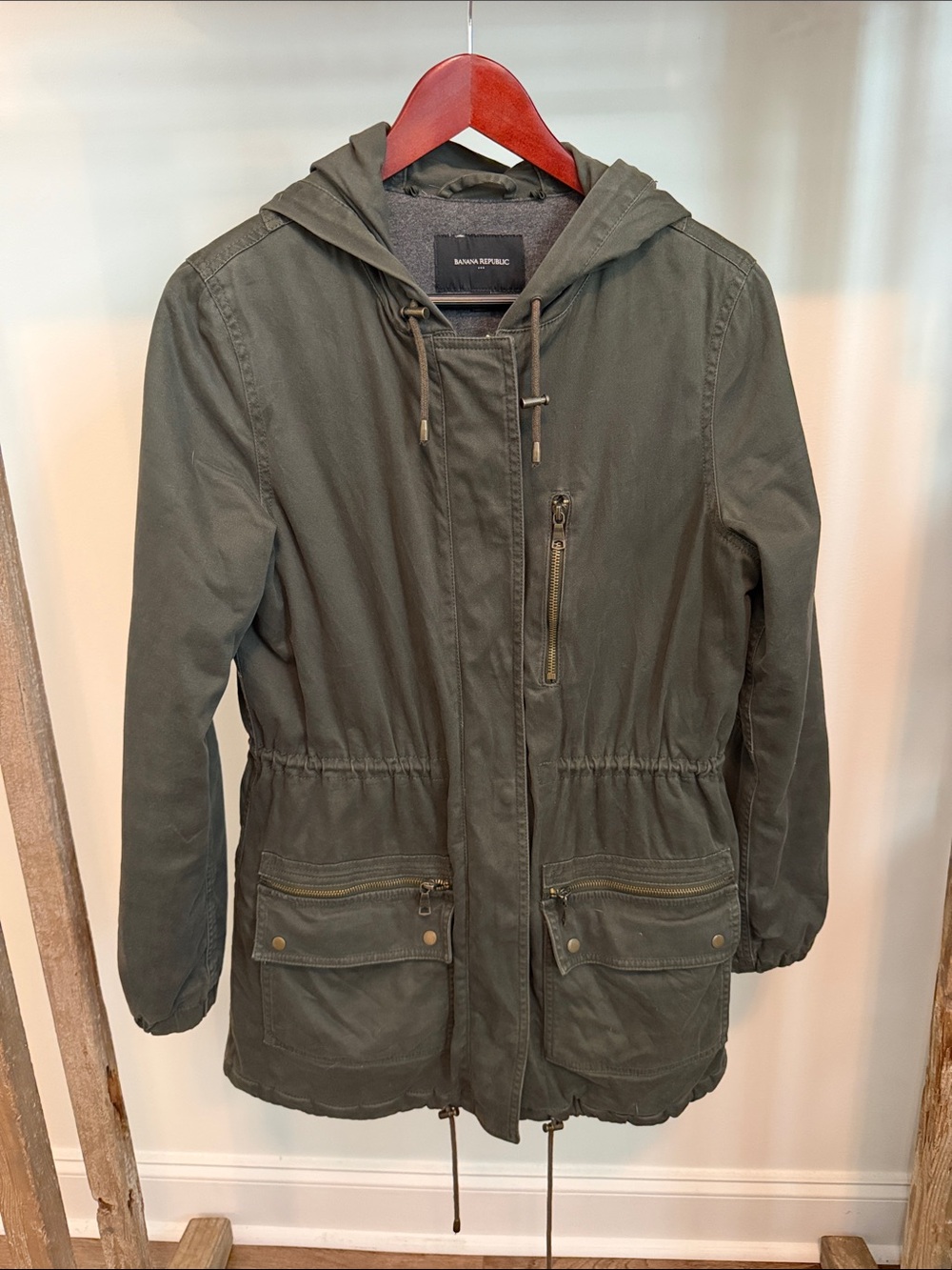 Banana Republic Olive Utility Hooded Jacket